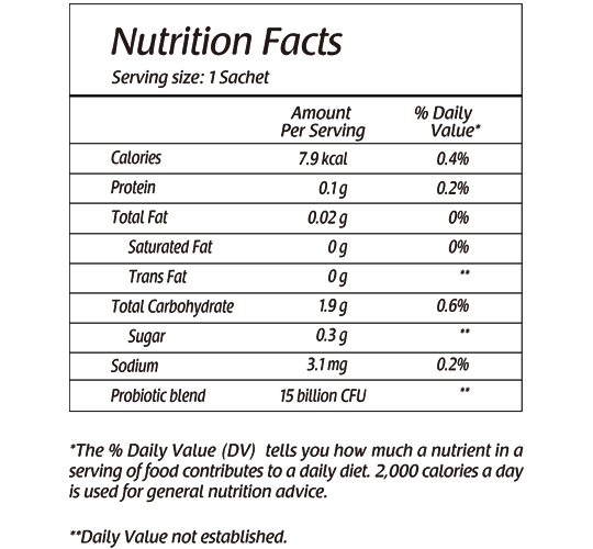 Aimoly Probiotics Nutrition Facts